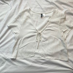 H&M Tie Front Sheer Top